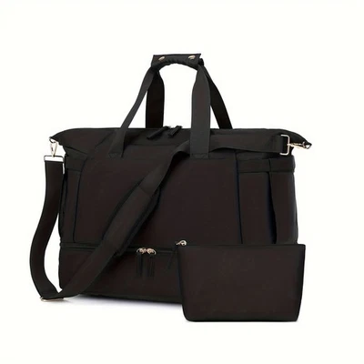 Bolso de Lona de Viaje para Mujer, Deportes Gimnasio Yoga Bolsa de Lona Fin de Semana Bolsos de Noche  Foto 1 de 4