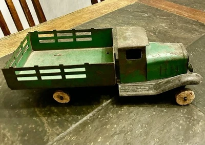 Antique Huckster Flatbed Truck Toy Tin Structo Buddy L 1920's Vint Pressed Steel - Image 1 of 4