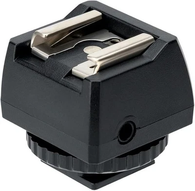 JJC Standard Hot Shoe Adapter with Extra PC sync Connection Port & 3.5mm Mini  - Image 1 of 3