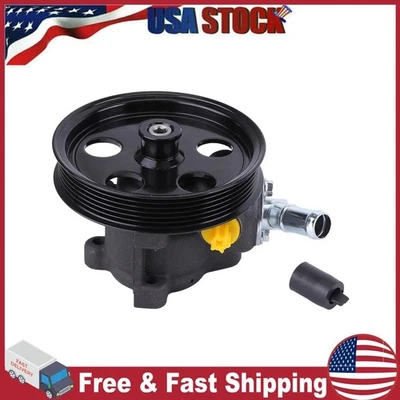 1X Power Steering Pump w/ Pulley For Ford Five Hundred V6 3.0L 2005 2006 2007 US Foto 1 de 4