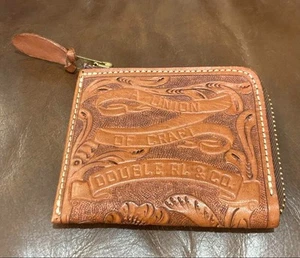 RRL RALPH LAUREN Leather Round Zip Coin case Wallet Brown Unused Rare - Picture 1 of 11