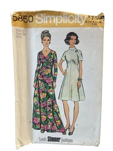 Simplicity 5850 Misses Damen Kleid Muster Größe 12 Vintage SCHNITT - Bild 1 von 2