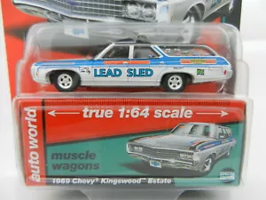 2017 AUTO WORLD 1:64 *PREMIUM HOBBY EX* WHITE 1969 Chevy Kingswood Estate Wagon - Picture 1 of 1