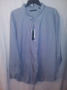 Camisa Perry Ellis 4X Gris Blanco Estampado Manga Larga Algodón Elástico Botón Nueva con Etiquetas~yb - Imagen 1 de 10