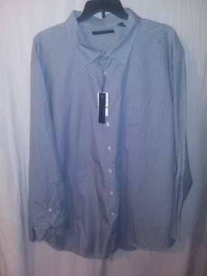 Camisa Perry Ellis 4X Gris Blanco Estampado Manga Larga Algodón Elástico Botón Nueva con Etiquetas~yb Foto 1 de 4