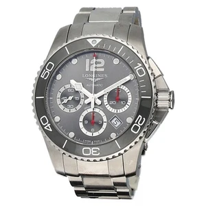 Longines L3.883.4 Hydro Conquest Chrono Steel 43 mm Gray Dial Auto Men's Watch - Picture 1 of 8