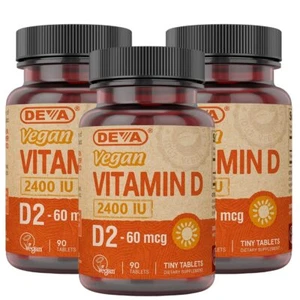 Vegan Vitamin D2 60 mcg 2400 IU Ergocalciferol Supplement with No Animal Ingr... - Picture 1 of 6