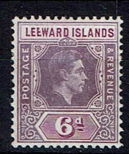 LEEWARD ISLANDS SG109ab 1942 6d DEEP DULL & BRIGHT PURPLE BROKEN E VAR MTD MINT - Picture 1 of 1