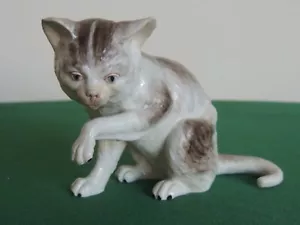 Original Dresden Potschappel Carl Thieme Sitting Cat Figurine signed porcelain 2 - Picture 1 of 10