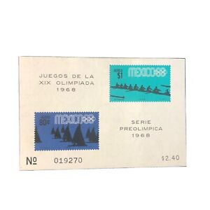 MEXICO, SCOTT # C335a/C336 S/S 1968 OLYMPIC TYPE AIR POST REGULAR ISSUE MNH