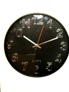 NUEVO RELOJ DE PARED 14" NEGRO CON BARRIDO SILENCIOSO - NÚMERO DE ARTÍCULO SC 131 B - Imagen 1 de 1