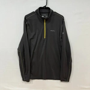 Eddie Bauer Active 1/4 Zip Shirt Mens TL Gray FreeDry Stretch Outdoor Tee - Picture 1 of 5