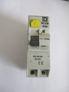 SQUARE D QOE  63A 63 AMP 30mA QOE 200 R30 RCCB CIRCUIT BREAKER - Picture 1 of 1