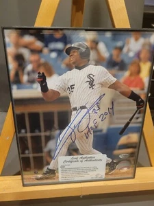 Frank Thomas Signed Auto Chicago White Sox 8x10 Inscribed HOF 2014 LEAF COA - Imagen 1 de 5