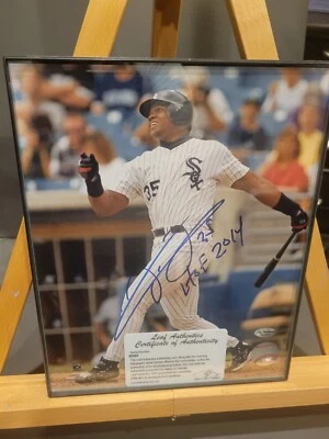 Frank Thomas Signed Auto Chicago White Sox 8x10 Inscribed HOF 2014 LEAF COA - Image 1 of 4