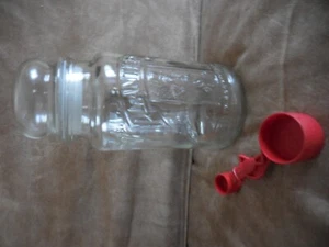 Vintage Planters Peanuts 75th Anniversary Glass Jar '81 and red measuring spoon - Picture 1 of 12