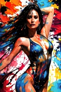Tarjeta coleccionable limitada #29/50 firmada por artista creada a medida por Demi Moore - Imagen 1 de 2