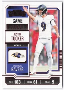 2023 Panini Contenders Justin Tucker #7 Game Ticket Red - Picture 1 of 2
