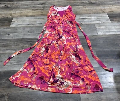 Liz Lange Maxi Maternity Dress women’s Size Medium Sleeveless Pink Purple Orange - Image 1 of 4