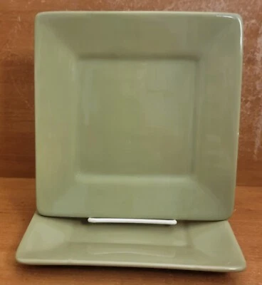 Tabletops Gallery MISTO GREEN Square Salad plate set of 2, 8 1/4" - Image 1 of 4
