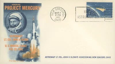 US 1488 M-31 Space Cover Project Mercury John Glenn Homecoming Overprint 1962 - Image 1 of 2