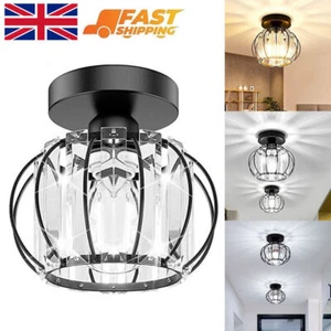 Glass Crystal LED Ceiling Lights Hallway Living Room Bedroom Pendant Wall Lamp - Picture 1 of 13