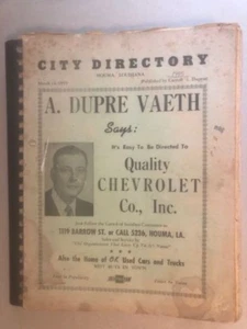 1955 City Directory HOUMA Louisiana by family name or street sddress vintage ads - Picture 1 of 13