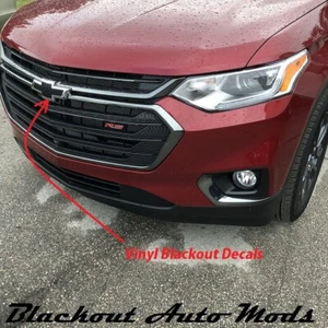 2018-23 Chevy Traverse Matte Black Emblem Blackout Kit Vinyl Overlay Decal Set - Picture 1 of 4