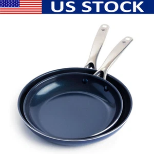 Cookware Diamond Infused Ceramic Nonstick Frying Pan Skillet Set Dishwasher Safe - Picture 1 of 11