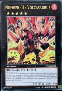 USA Seller Yugioh Number 61: Volcasaurus ZTIN-EN002 1st Edition Ultra Rare NM - Picture 1 of 1