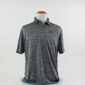 Under Armour Mens Large Gray UA Performance Polo Golf Shirt HeatGear Activewear - Picture 1 of 24
