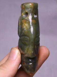 7CM Hetian Jade Sculpté San Xing Dui People Amulette Pendentif - Picture 1 of 8