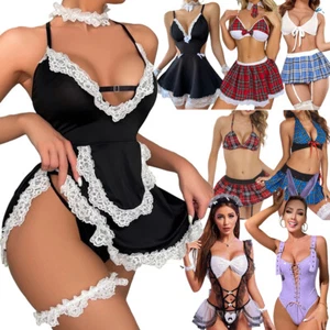 29 Styles Sexy Adult Cospaly Lingerie Set Maid Student Bunny Girl Fancy Dresses - Picture 1 of 288