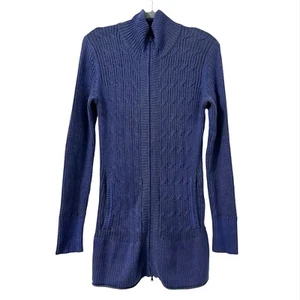 Abito maglione donna Eddie Bauer finto collo taglia media blu strati esterno - Foto 1 di 5