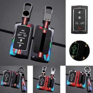 Zinc Alloy Silicone Car Key Fob Case Cover Bag For Jeep Grand Wagoneer Cherokee  - Picture 1 of 13