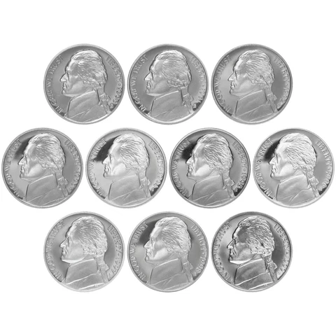 1990-1999 S Jefferson Nickel Gem DCam Proof Run 10 Coin Decade Set US Mint Lot Cover
