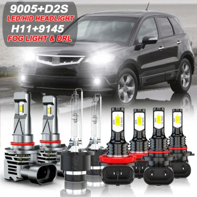 Para Acura RDX 2008-2015 - Kit de 8 faros antiniebla LED HID de alta/baja DRL Foto 1 de 4