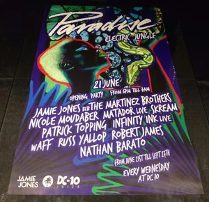 PARADISE 2017 JAMIE JONES @ DC-10 CLUB - IBIZA CLUB POSTERS - TECHNO MUSIC DJ - Picture 1 of 16