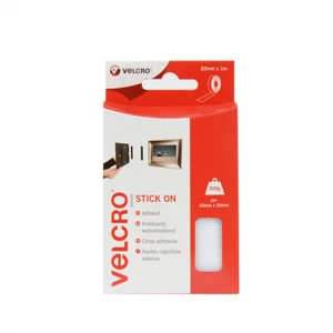 VELCRO® Klettband Selbstklebend Haken & Flausch 20mm x1m Weiß - Bild 1 von 2