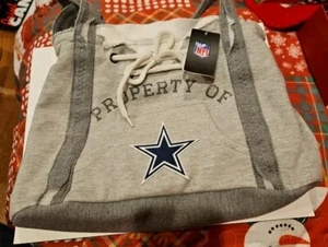 Dallas Cowboys NFL Football Sweatshirt Purse Bag Tote Grey Gray Drawstring - Picture 1 of 5