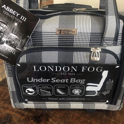 Bolso London Fog 'NUEVO' Abbey IIl 15" 2 ruedas debajo del asiento, azul marino/blanco Foto 1 de 4