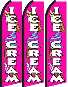 Ice Cream King Size Swooper Flag banner sign pk of 3 - Picture 1 of 1