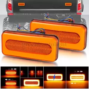 2PC LED Flowing Stop Brake Turn Signal Halo DRL Rear Tail Light Truck Trailer RV - Bild 1 von 12