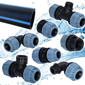 PE Klemmkupplung 20 mm - 40 mm , PE Kupplung, PE Verbinder, Trinkwassergeeignet - Picture 1 of 27