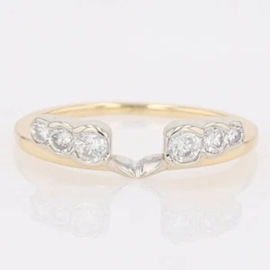 .33ctw Round Diamond Bezel Set Wedding Band Ring 14k Multi-Tone Gold Size 7.75 - Picture 1 of 6