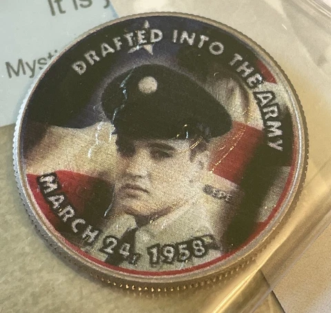 Kennedy Half Dollar Colorized Elvis "In the Army" Commemorative Coin Cover