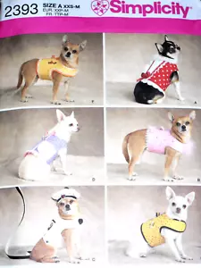 Patrón de costura de simplicidad 2393 pequeña pequeña-mediana para perro * - Imagen 1 de 2