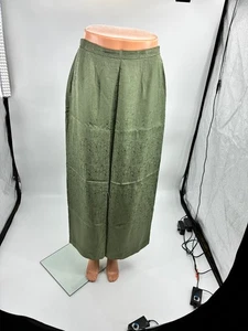 Adrianna Papell Womens Size 8 Green 100% Silk Maxi Skirt Elegant Formal Evening - Picture 1 of 7