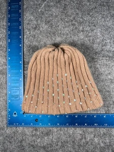 GMA Accessories Beanie Toque Women One Size Beige Knit Wool Blend Sequin Ski - Picture 1 of 6