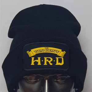 Retro Vintage English Marque Vincent HRD Logo Motorrad Biker Beanie Mütze - Bild 1 von 8
